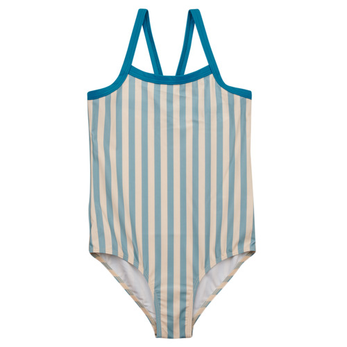 Kleidung Mädchen Badeanzug /Badeshorts Petit Bateau FLORIDE Weiss / Blau
