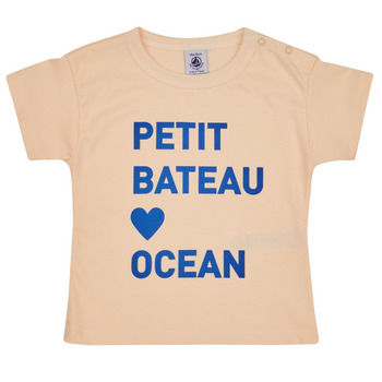 Kleidung Kinder T-Shirts Petit Bateau FAON Beige / Blau