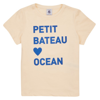 Kleidung Mädchen T-Shirts Petit Bateau FOUGUE Beige / Blau