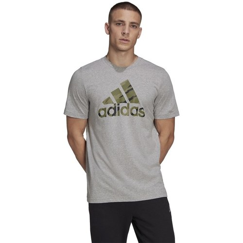 Kleidung Herren T-Shirts adidas Originals Logo Camo Grau