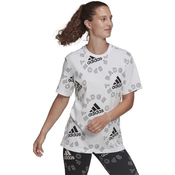 Kleidung Damen T-Shirts adidas Originals Essentials Logo Allover Weiss
