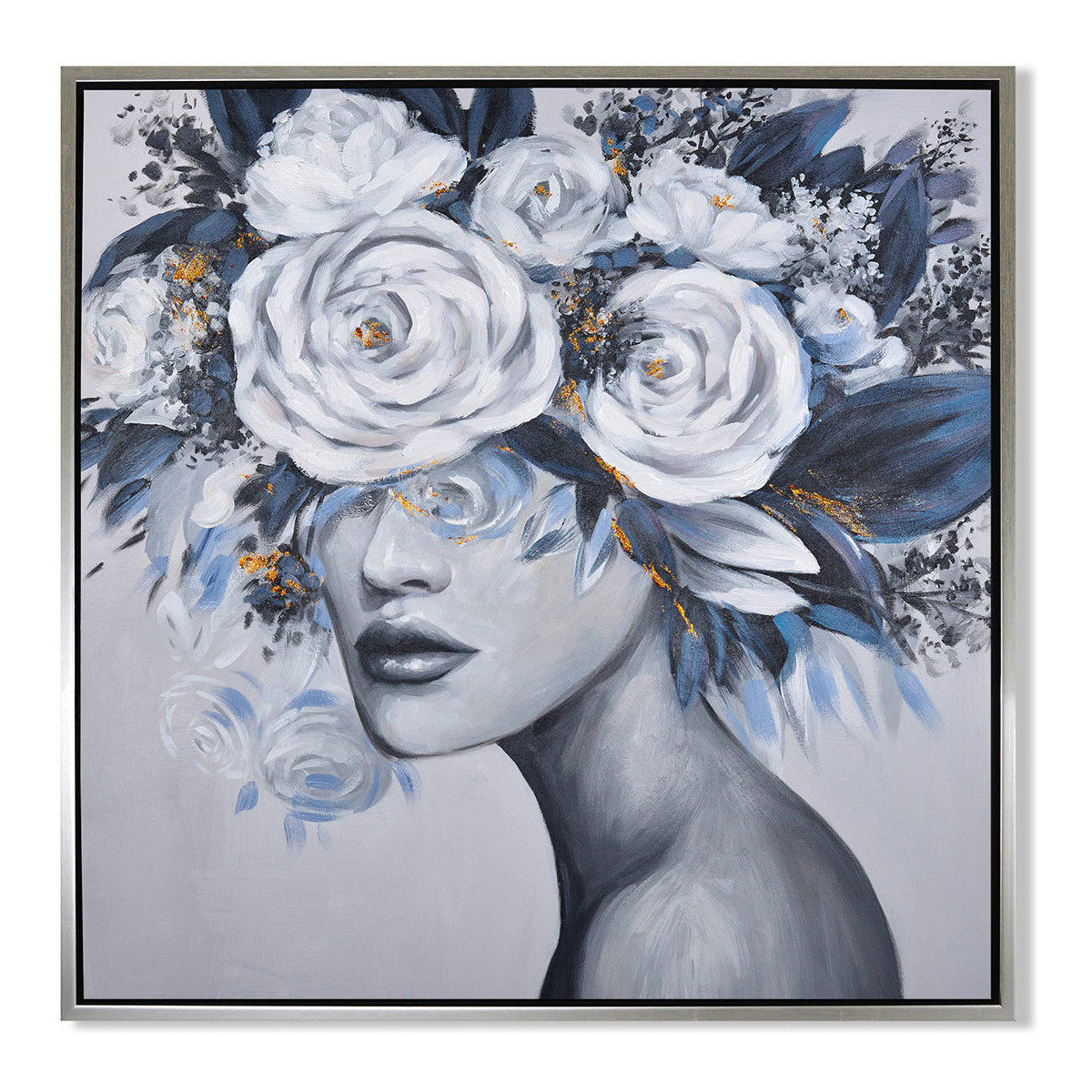 Home Gemälde / Leinwände Signes Grimalt Flores Berührte Woman Box Blau