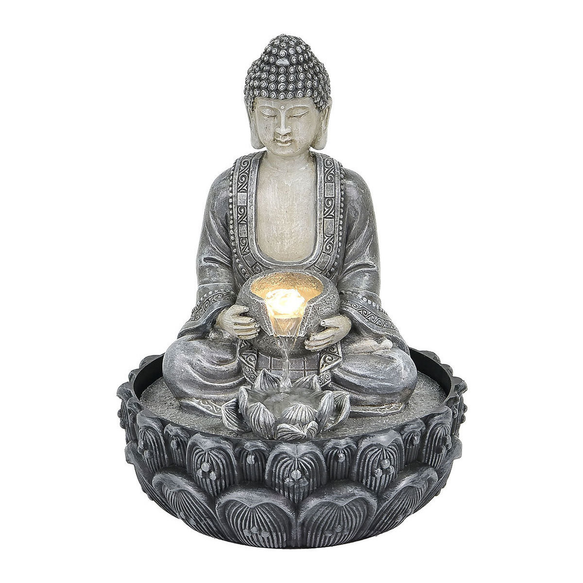 Home Statuetten und Figuren Signes Grimalt Buddha Mit Licht Grau