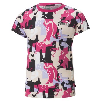 Kleidung Mädchen T-Shirts Puma ESS STREET ART LOGO Multicolor