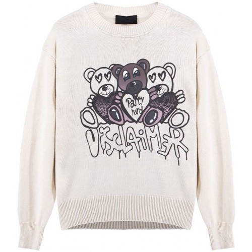 Kleidung Damen Pullover Disclaimer Trikotpullover mit Teddybr-Logo Creme Beige