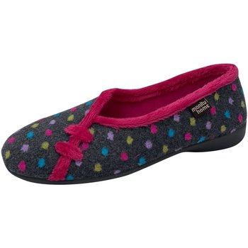 Schuhe Damen Hausschuhe Manitu hellgrau-rosa 340027-43 bunt