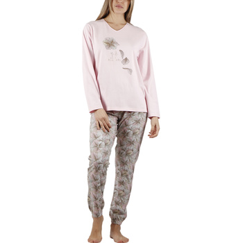 Kleidung Damen Pyjamas/ Nachthemden Admas Pyjama Hausanzug Hose Top Langarm Made With Love Rosa