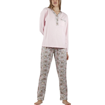 Kleidung Damen Pyjamas/ Nachthemden Admas Pyjama Hausanzug Hose Top Langarm Made With Love Rosa