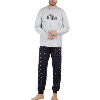 Kleidung Herren Pyjamas/ Nachthemden Admas Pyjama Hausanzug Hose und Oberteil Wide And Low Grau