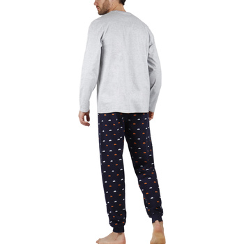 Admas Pyjama Hausanzug Hose und Oberteil Wide And Low Grau