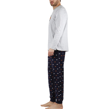 Admas Pyjama Hausanzug Hose und Oberteil Wide And Low Grau