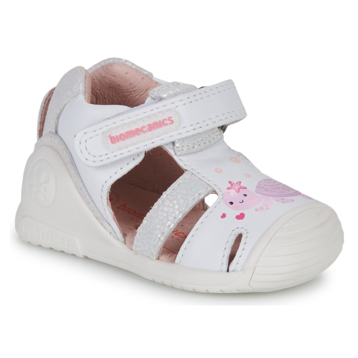 Schuhe Mädchen Sandalen / Sandaletten Biomecanics 222109 Weiss / Rosa