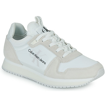 Schuhe Damen Sneaker Low Calvin Klein Jeans RUNNER SOCK LACEUP NY-LTH W Weiss