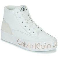 Schuhe Damen Sneaker High Calvin Klein Jeans VULC FLATF MID WRAP AROUND LOGO Weiss