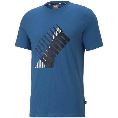 Kleidung Herren T-Shirts Puma Power Logo Tee Blau