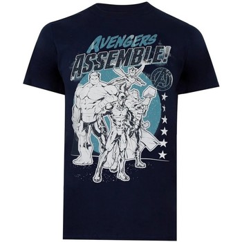 Kleidung Herren Langarmshirts Avengers Assemble  Blau
