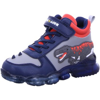 Schuhe Jungen Babyschuhe Bull Boys Stiefel grau-dunkel-rot DN AL2201 T-Rex blau