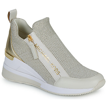 Schuhe Damen Sneaker Low MICHAEL Michael Kors WILLIS WEDGE TRAINER Weiss / Gold