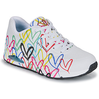 Schuhe Damen Sneaker Low Skechers UNO Weiss / Multicolor