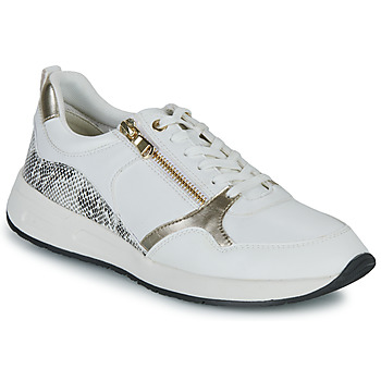Schuhe Damen Sneaker Low Geox D BULMYA Weiss / Gold