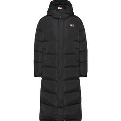 Kleidung Damen Parkas Tommy Jeans Alaska Long Puffer Jacket Schwarz