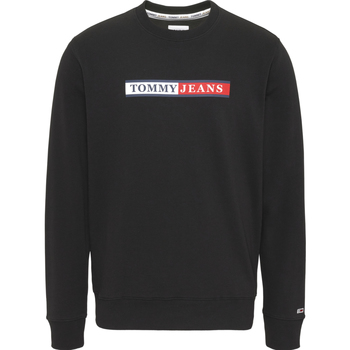 Kleidung Herren Sweatshirts Tommy Jeans Reg Essential Graphic Crew Sweater Schwarz