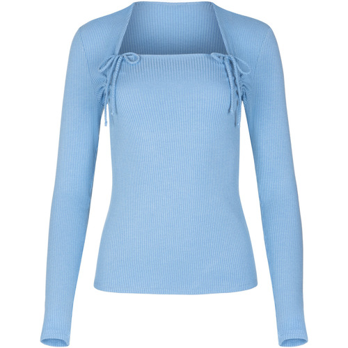 Kleidung Damen Tops / Blusen Lisca Top mit langen Ärmeln verstellbarer Halsausschnitt Kenza Blau