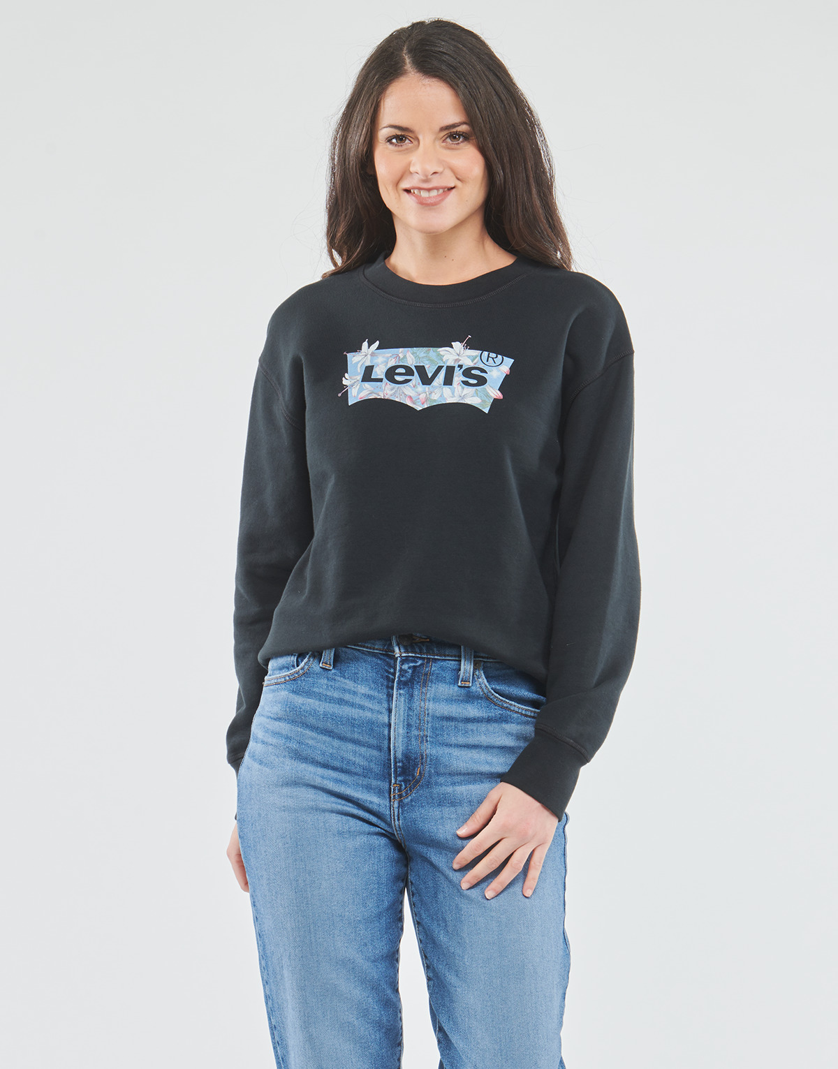 Kleidung Damen Sweatshirts Levi's GRAPHIC STANDARD CREW Schwarz