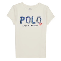 Kleidung Mädchen T-Shirts Polo Ralph Lauren SS POLO TEE-KNIT SHIRTS-T-SHIRT Weiss