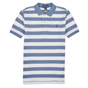 Kleidung Jungen Polohemden Polo Ralph Lauren SSKC M1-KNIT SHIRTS-POLO SHIRT Weiss / Blau
