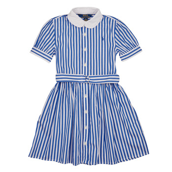 Kleidung Mädchen Kurze Kleider Polo Ralph Lauren MAGALIE DRS-DRESSES-DAY DRESS Blau / Weiss
