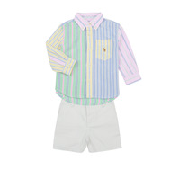 Kleidung Jungen Kleider & Outfits Polo Ralph Lauren LS BD SHRT S-SETS-SHORT SET Multicolor