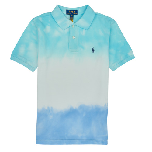 Kleidung Jungen Polohemden Polo Ralph Lauren SS CN M4-KNIT SHIRTS-POLO SHIRT Blau / Tie / Dye