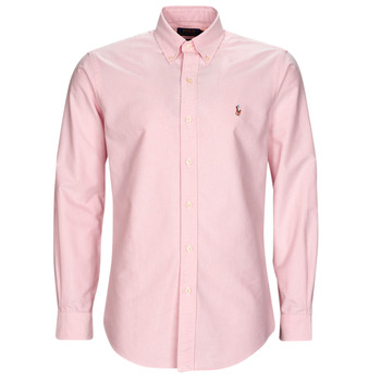Kleidung Herren Langärmelige Hemden Polo Ralph Lauren CHEMISE COUPE DROITE EN OXFORD Rosa / Pink