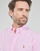 Kleidung Herren Langärmelige Hemden Polo Ralph Lauren CHEMISE COUPE DROITE EN OXFORD Rosa / Weiss