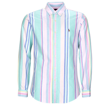 Kleidung Herren Langärmelige Hemden Polo Ralph Lauren CHEMISE COUPE DROITE EN OXFORD Multicolor / Seafoam / Pink / Fun