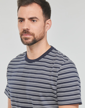Selected SLHANDY STRIPE SS O-NECK TEE W Marine / Weiss