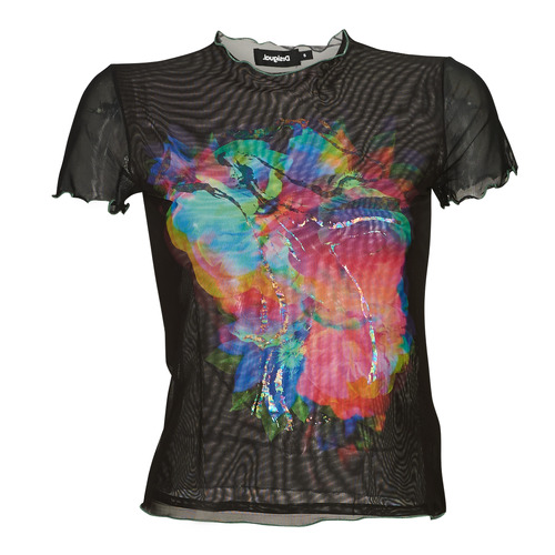 Kleidung Damen T-Shirts Desigual TS_TULIP Schwarz / Multicolor