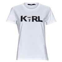 Kleidung Damen T-Shirts Karl Lagerfeld IKONIK 2.0 KARL LOGO T-SHIRT Weiss