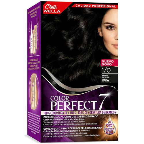 Beauty Haarfärbung Wella Color Perfect 7 100% Cobertura De Canas 1/0-negro Infini 