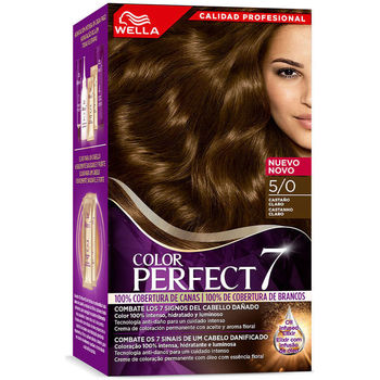 Wella Color Perfect 7  Haarfärbung 100% Cobertura De Canas 5/0-castaño Clar
