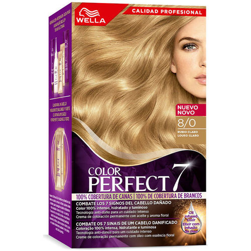 Beauty Damen Haarfärbung Wella Color Perfect 7 100 % Grauabdeckung 8/0-hellblond 6 Stk 