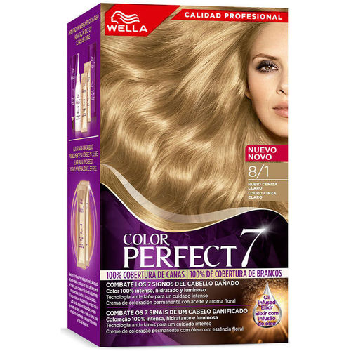 Beauty Damen Haarfärbung Wella Color Perfect 7 100 % Grauabdeckung 8/1-helles Ascheblon 