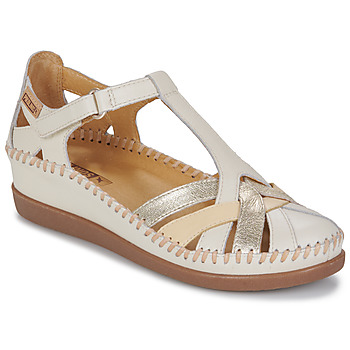 Schuhe Damen Sandalen / Sandaletten Pikolinos CADAQUES Weiss / Gold