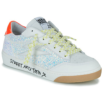 Schuhe Damen Sneaker Low Semerdjian  Weiss / Silbern / Orange