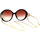 Uhren & Schmuck Damen Sonnenbrillen Gucci GG1202S 004 Sonnenbrille mit Kette Braun