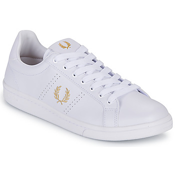 Schuhe Herren Sneaker Low Fred Perry B721 LEATHER Weiss / Gold