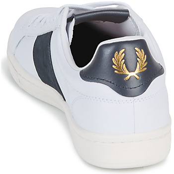 Fred Perry B721 LEATHER / BRANDED Weiss / Marine