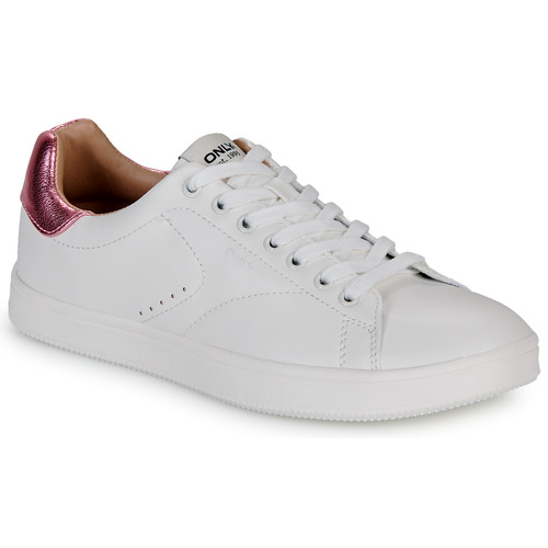 Schuhe Damen Sneaker Low Only ONLSHILO-44 PU CLASSIC SNEAKER Weiss / Rosa