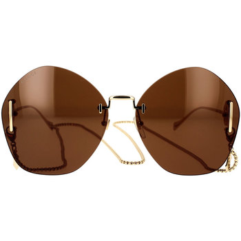 Uhren & Schmuck Damen Sonnenbrillen Gucci GG1203S 003 Sonnenbrille mit Kette Gold
